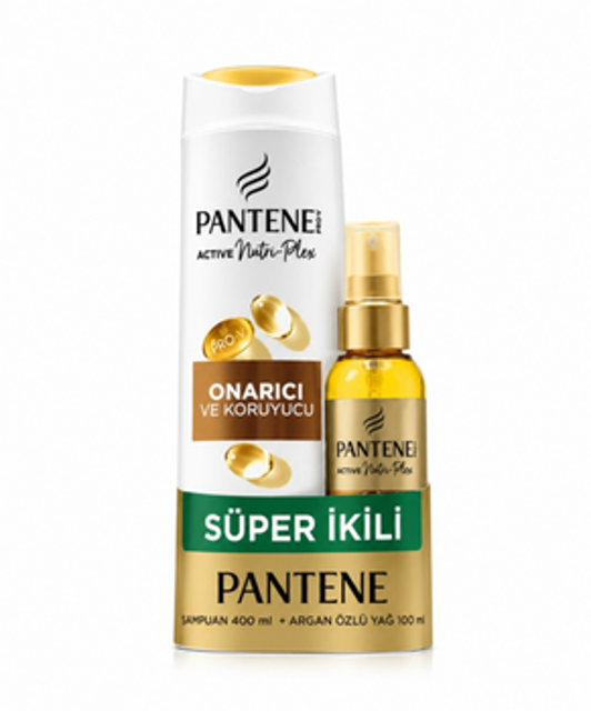 ست شامپو ترمیمکننده و روغن آرگان مو پنتن مدل Repairing and Protective